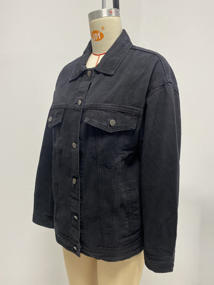 Women Casual washed Denim coat jacket 8
