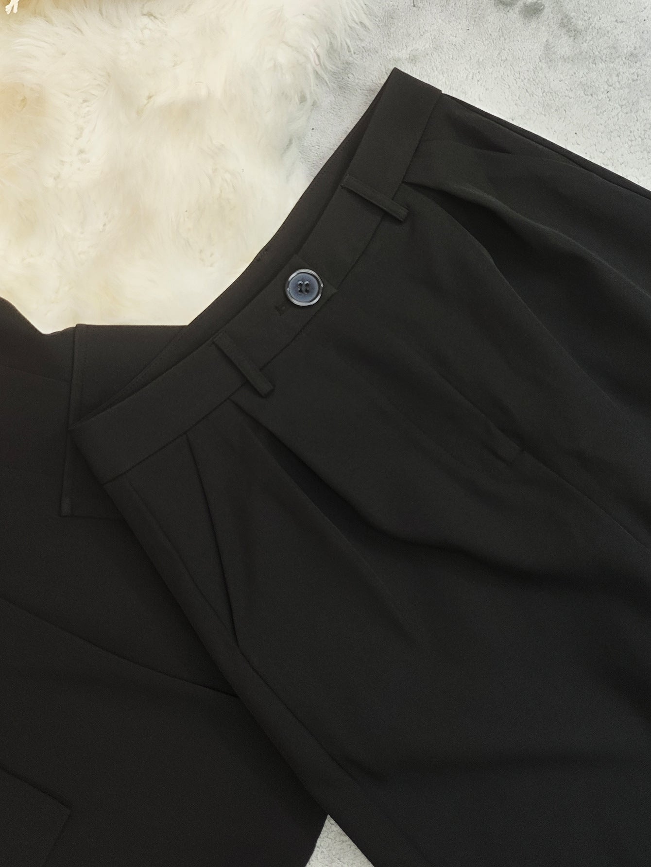 Women's Solid Color Sleeveless Straight-Leg Pantsuit Professional Office Set 13