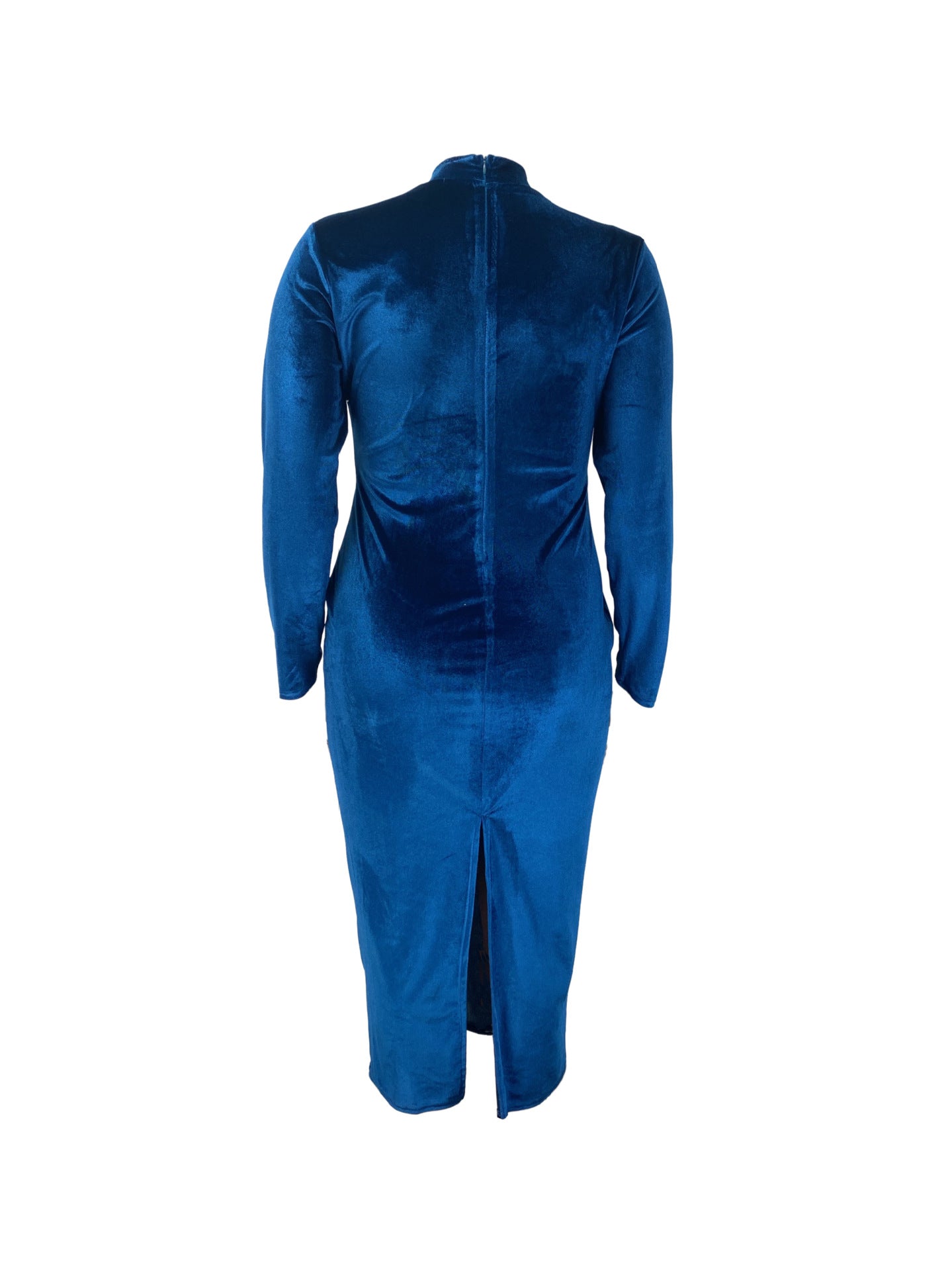 Women's elegant Trendy fashionable slit long sleeves Plus Size dress 6