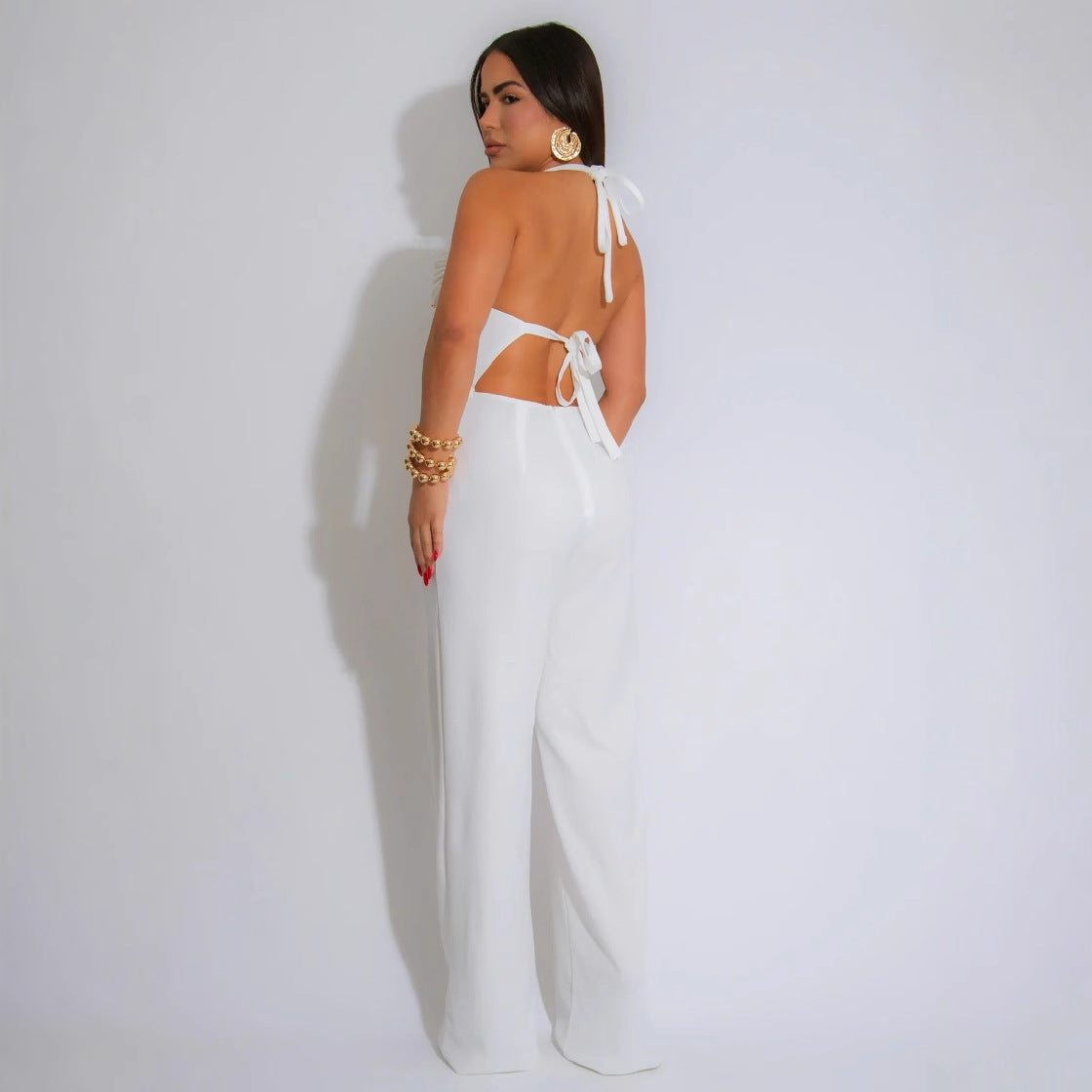 Women High Neck Sleeveless Jumpsuit 6