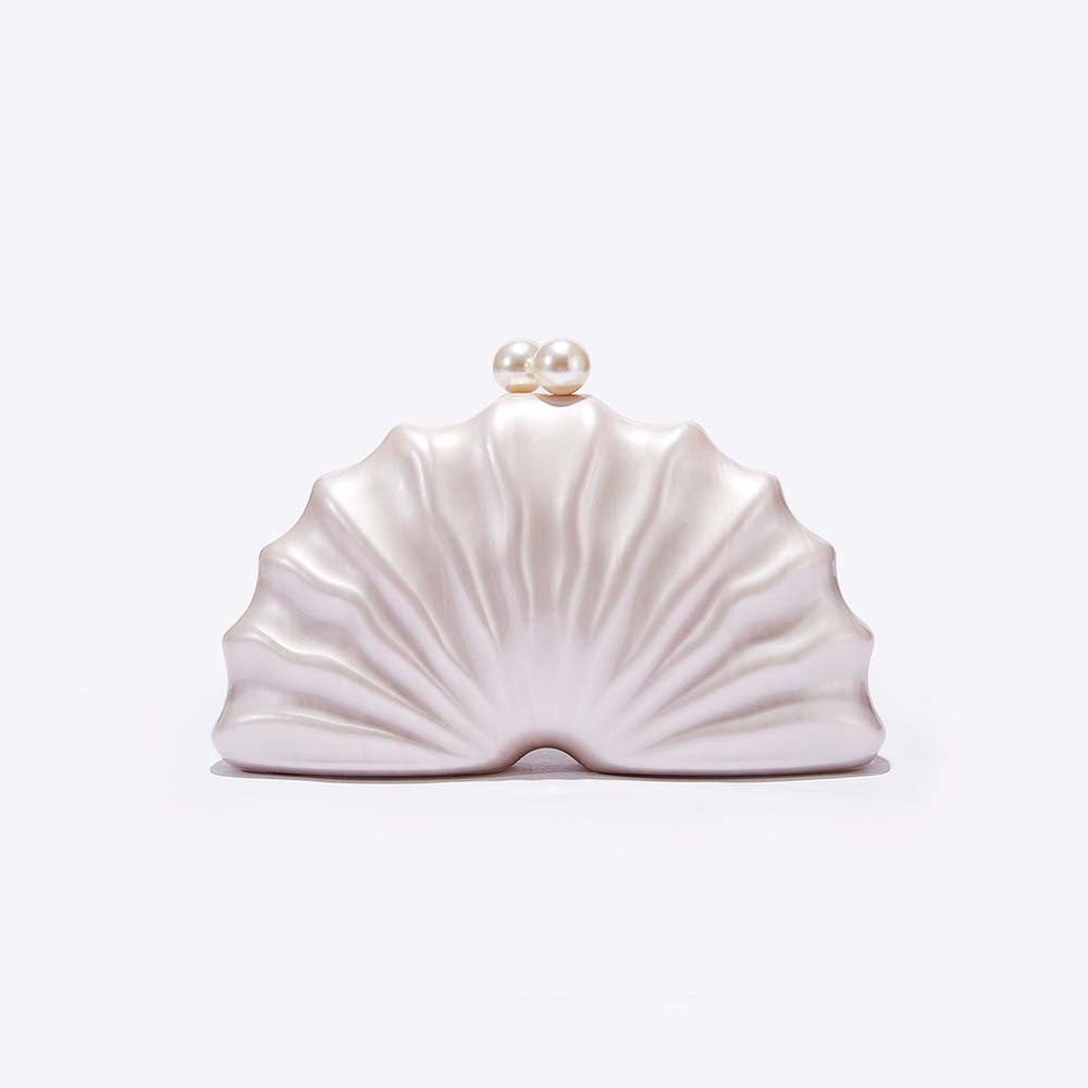Women's Shoulder/Crossbody Bag Shell Acrylic Clutch for Wedding & Evening Party