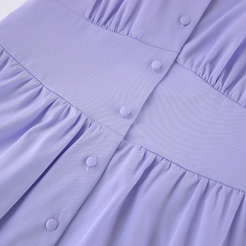 Women Summer Sexy Purple Elegant Sleeveless Halter Neck Dress 16