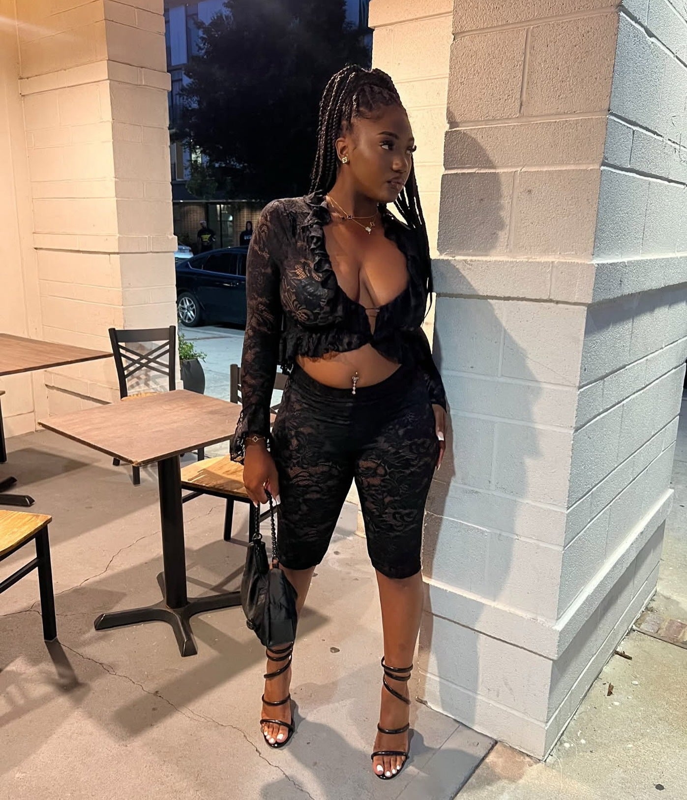 Fashion Women's Sexy Lace Two-Piece Shorts Set