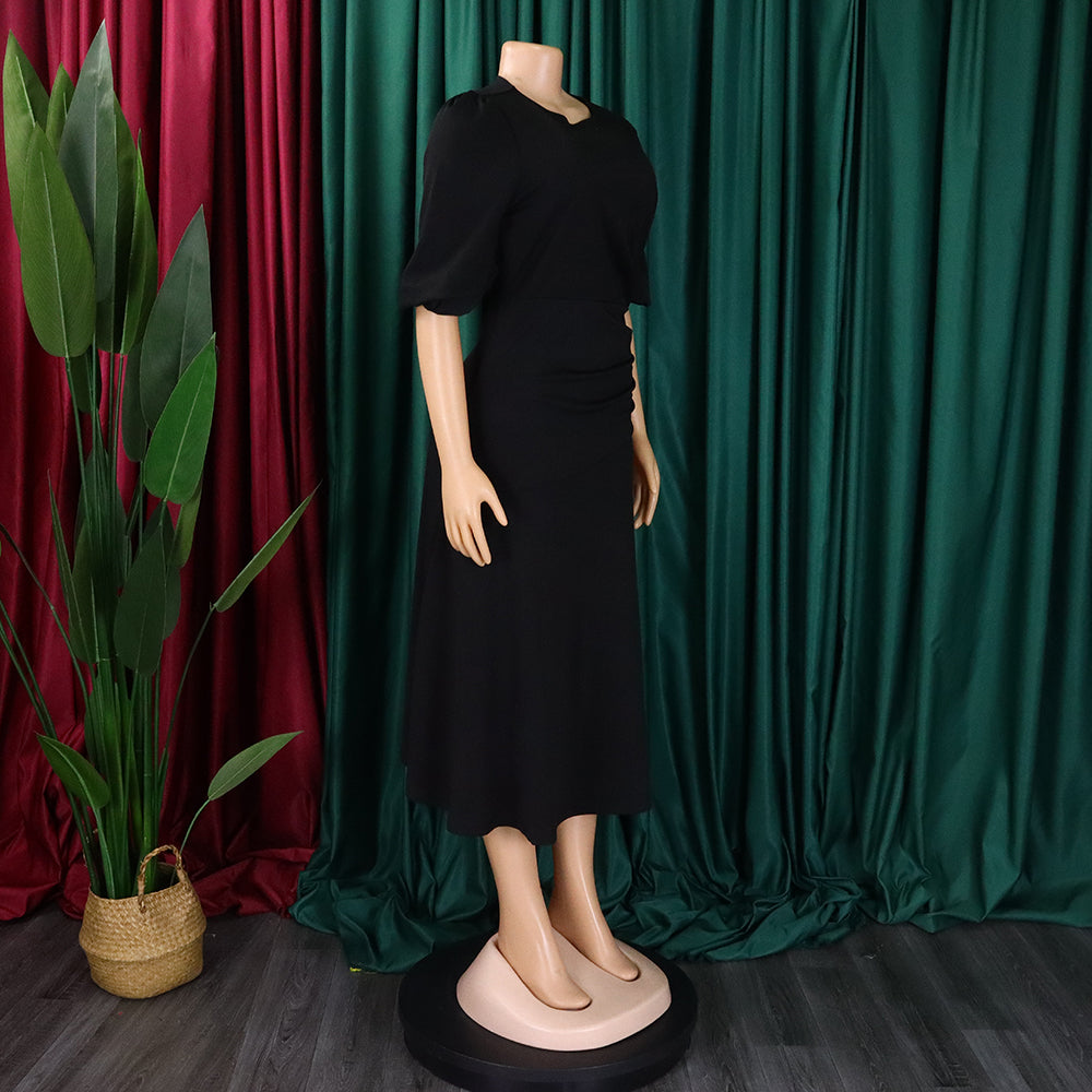 Women's Summer Chic Elegant Solid Plus Size Dress 27