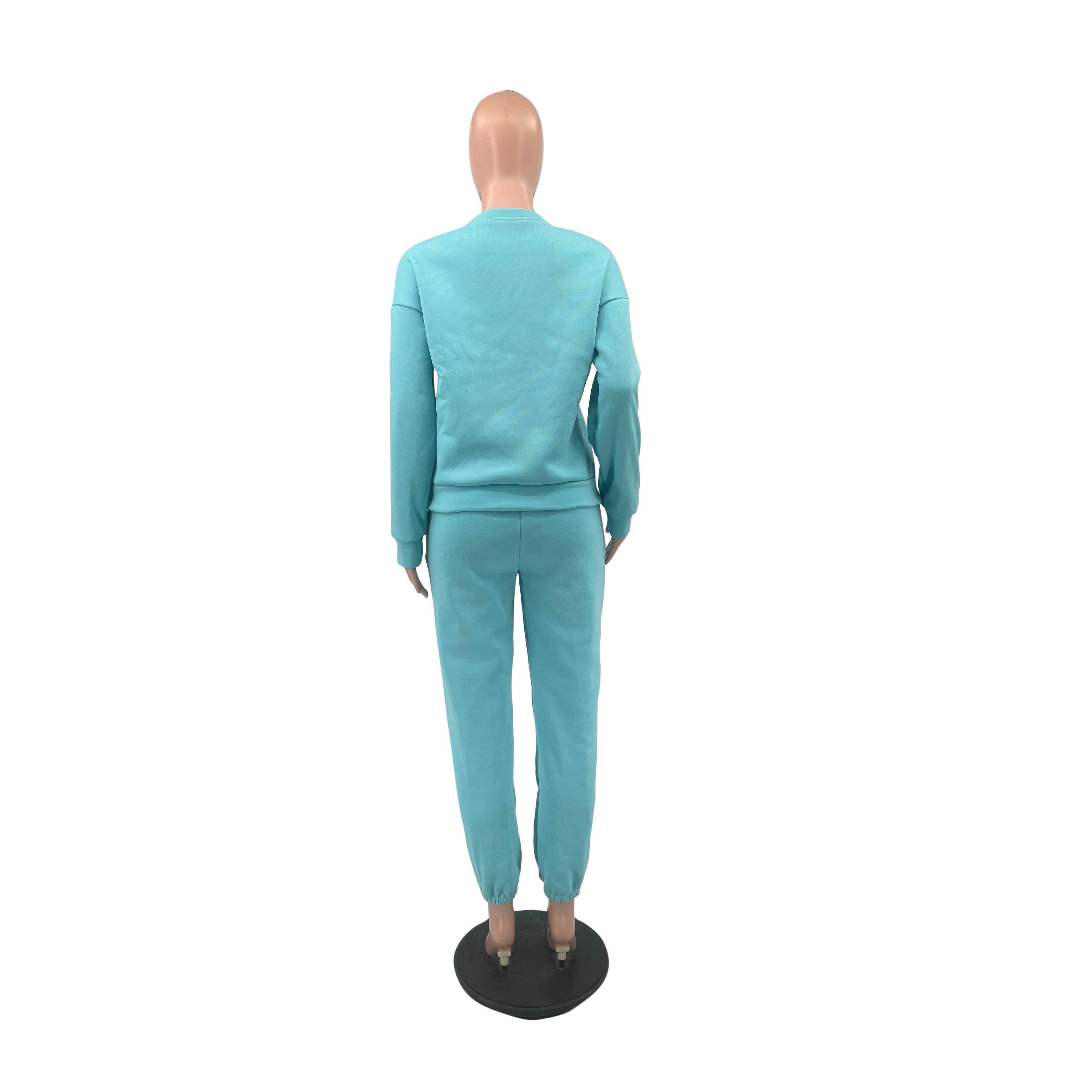 Letter Print Sweatpants Long-Sleeved Top Spring Casual Sweatshirt Set 5