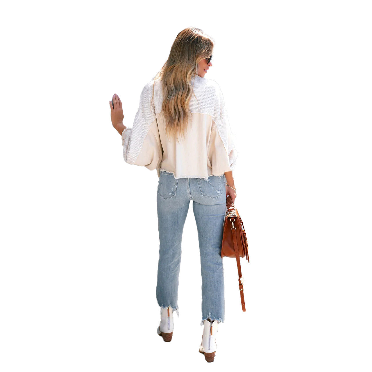 Autumn Winter Waffle Patchwork Casual Fashion Jacket 30