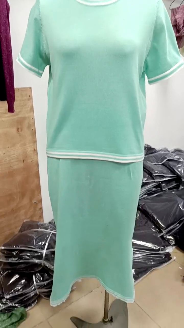 Women Summer Short Sleeve Slit Solid Dress 9