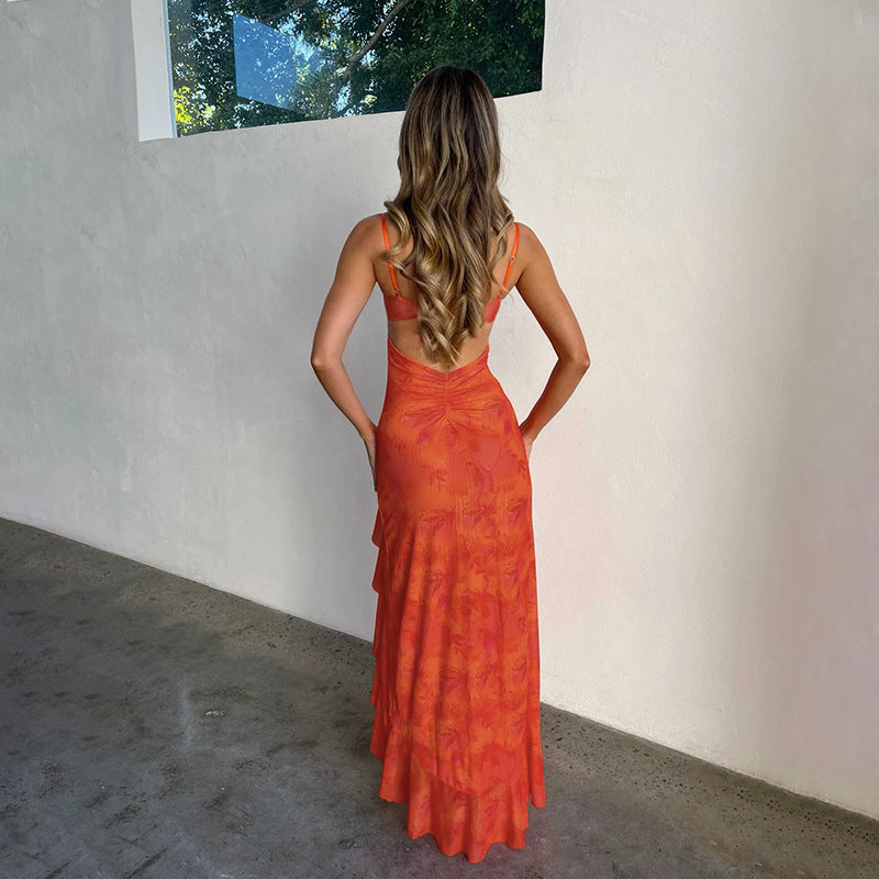 Summer Slit Waist Strap Bodycon Women's Dress 4