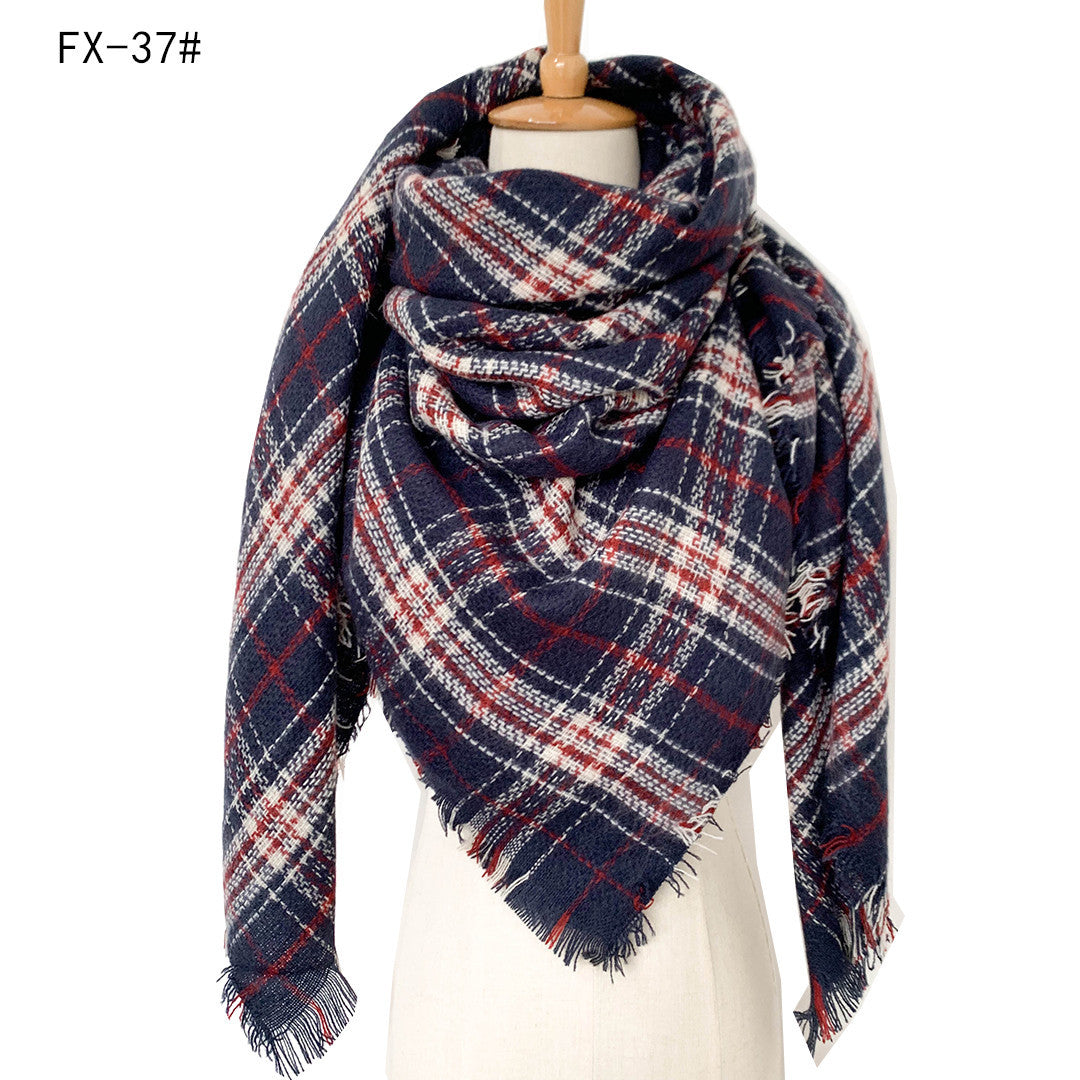 Autumn and winter imitation cashmere plaid square scarf scarf shawl 9