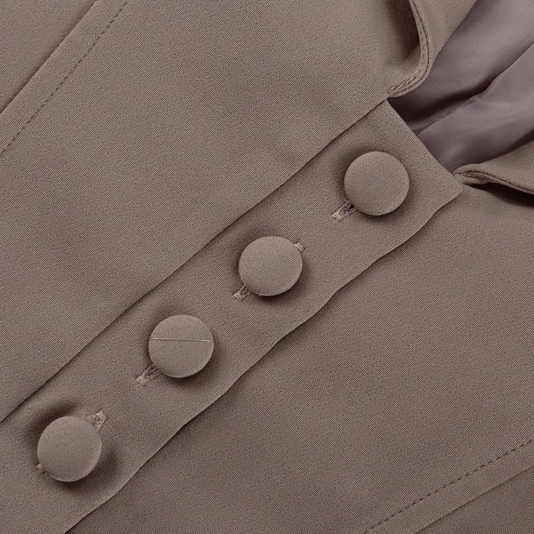 Women's Autumn And Winter Long Sleeve Turndown Collar Fishbone Top Bodycon Skirt Two-Piece Career Suit 10