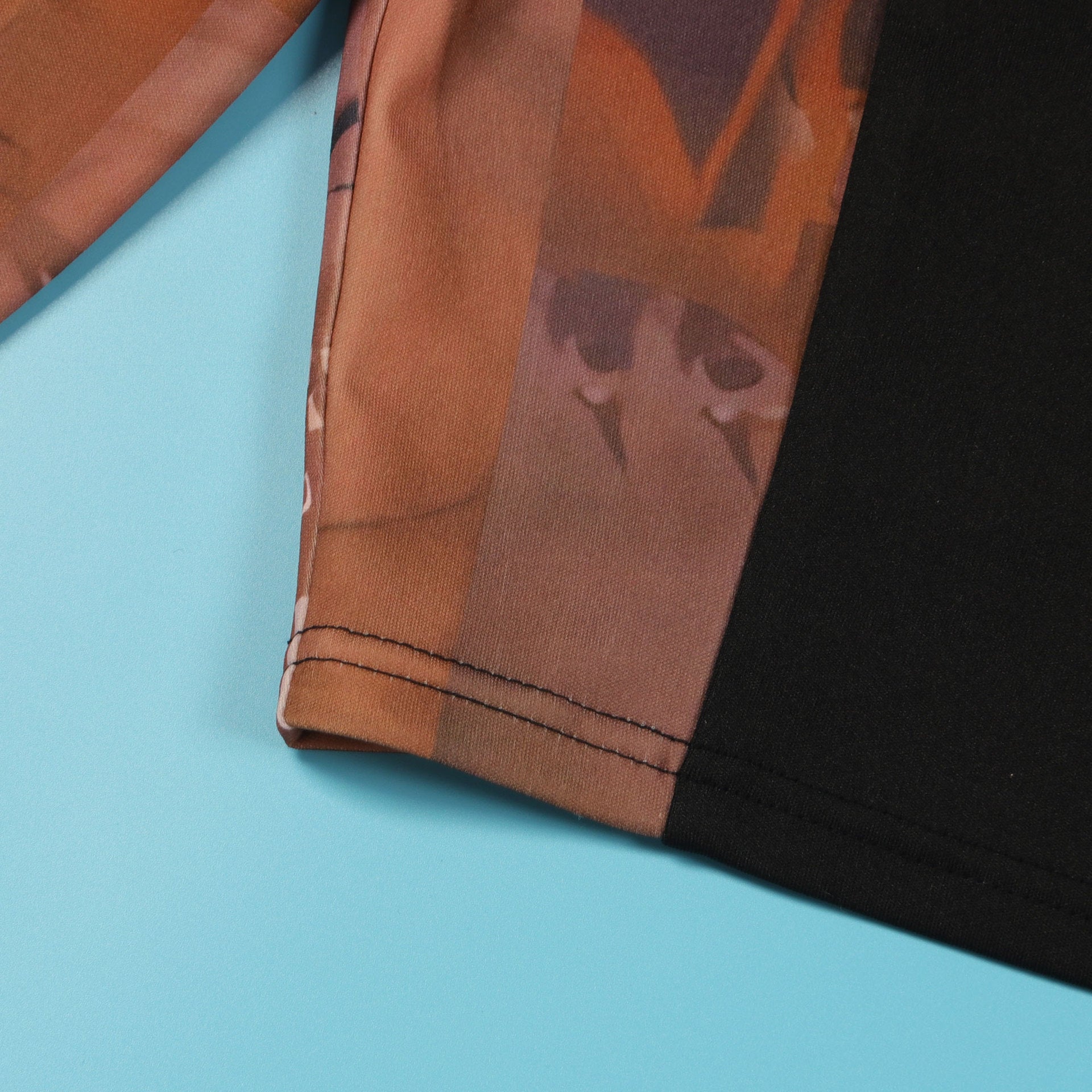 Sexy Printed Patchwork Contrast Slim Fit Long Sleeve Two-Piece pants Set 19