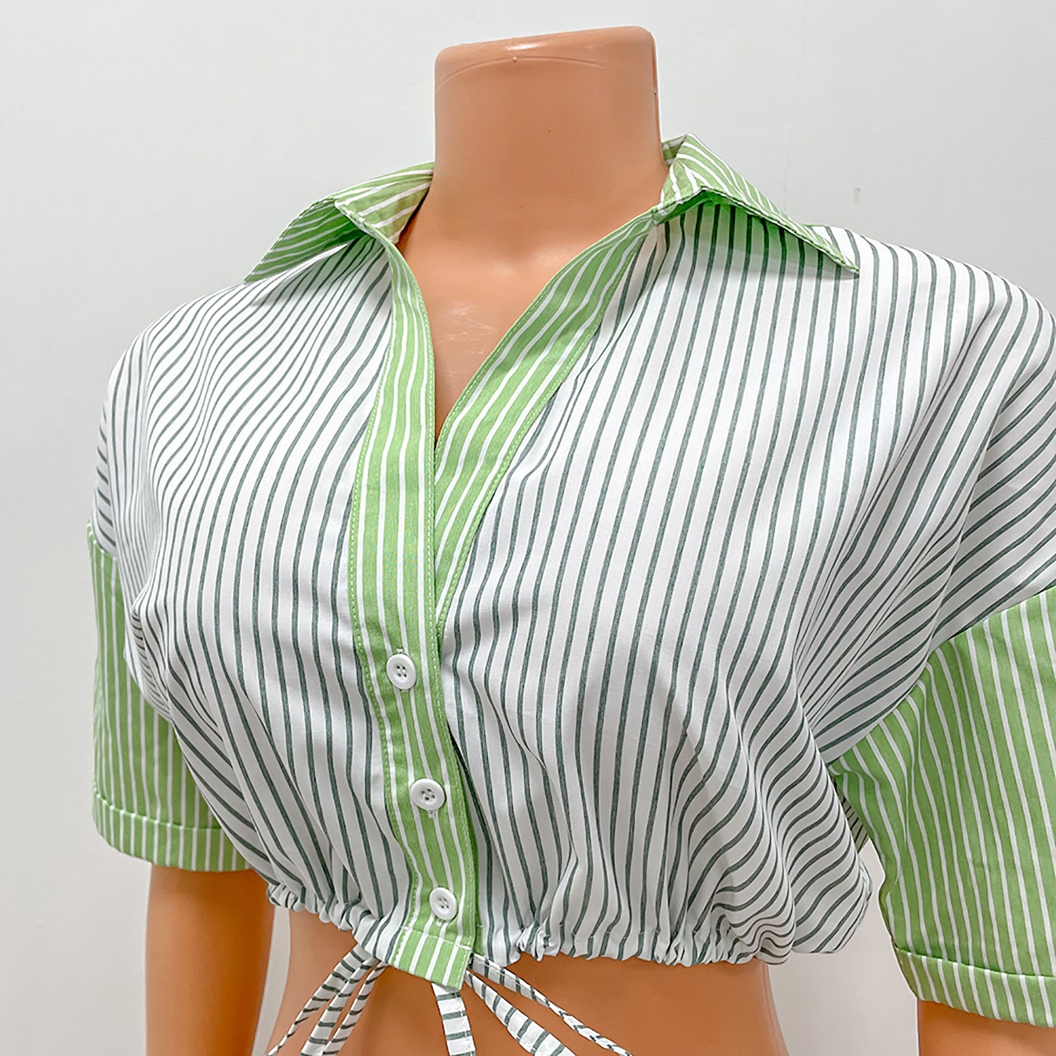 Summer Women Striped Short Sleeve Shirt 6