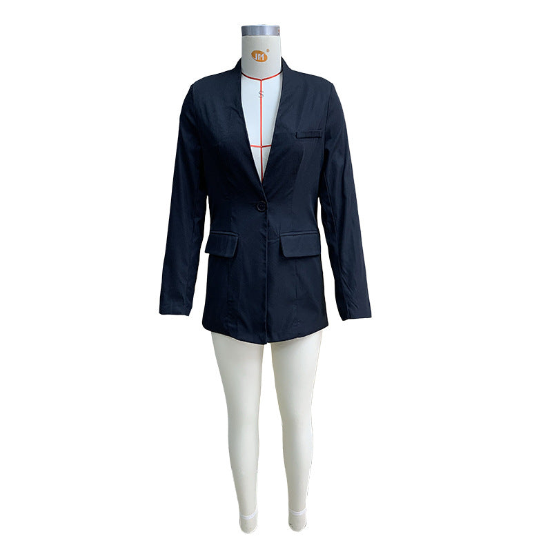 Women Chic Solid Blazer Coat 9