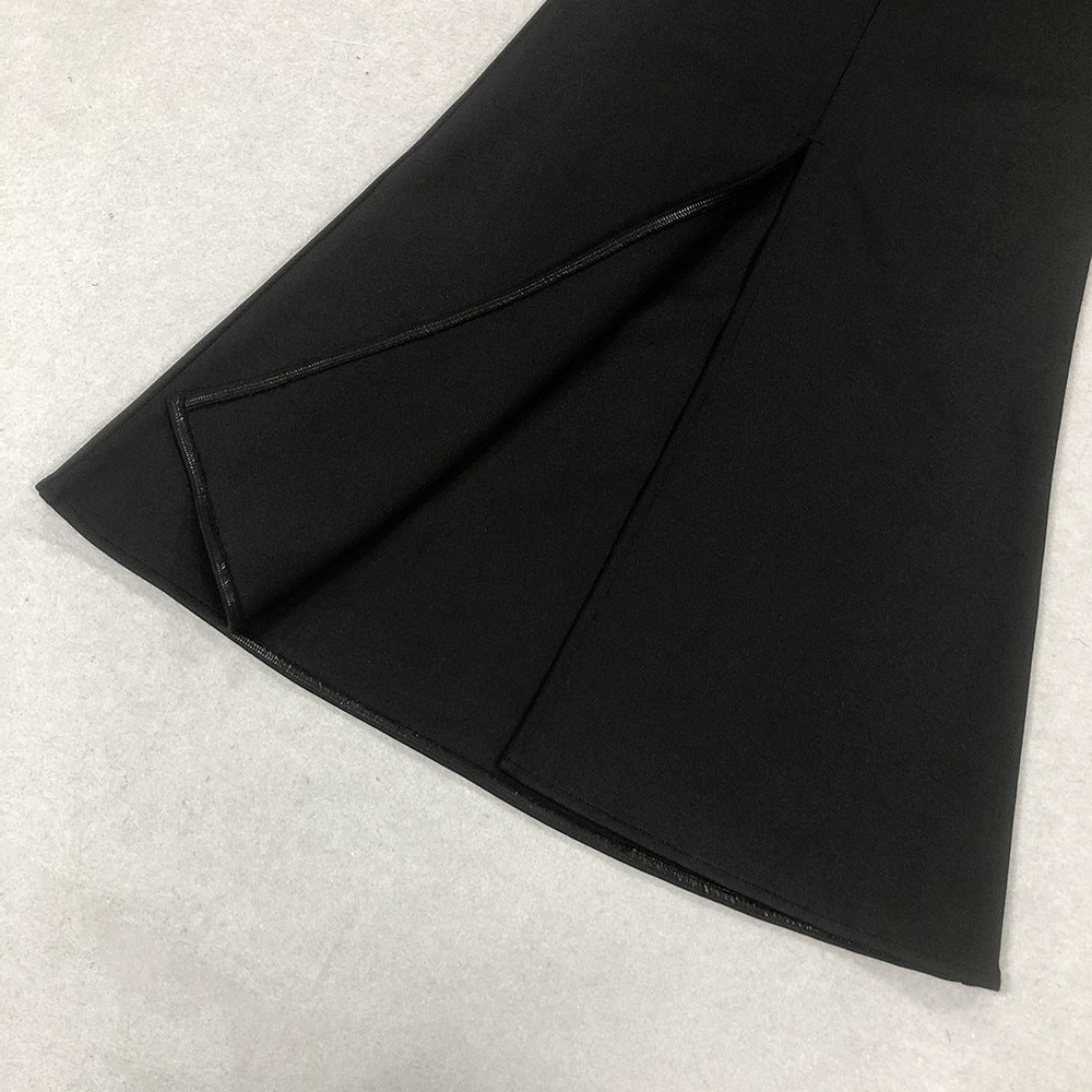 Women Sexy Formal Party One Shoulder Hollow Flower Bandage Dress 8