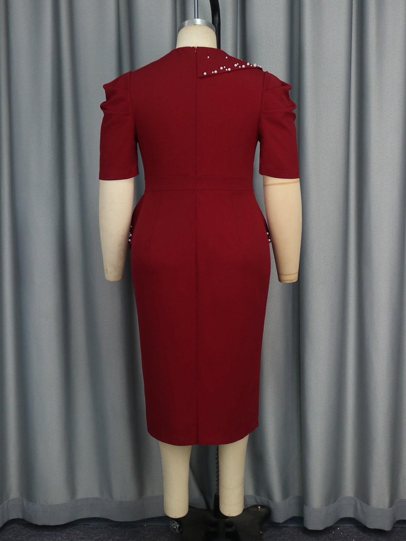 Women Beaded Ruffle Party Bodycon Dresses 8