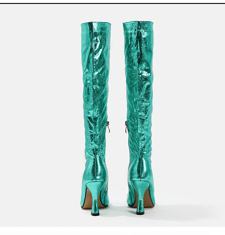 Winter High Boots For Women Stiletto Heels Square Toe Long Boots For Women 6