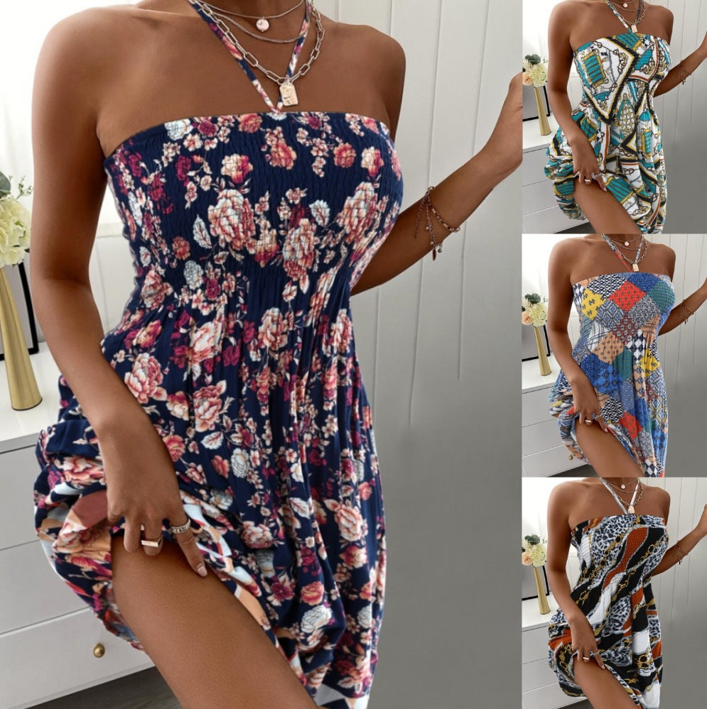 Women Summer Sexy Sleeveless Halter Neck Dress 6
