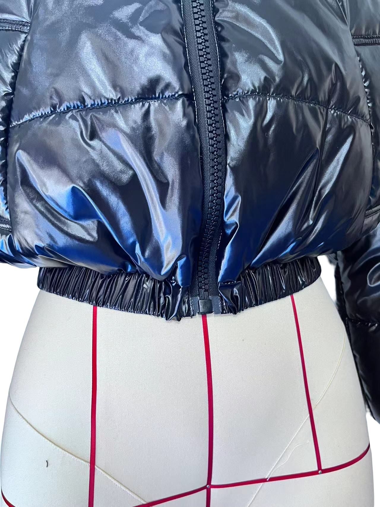 Autumn Winter Street Short Cotton-Padded Jacket Stand Collar Casual Zipper Coat 8