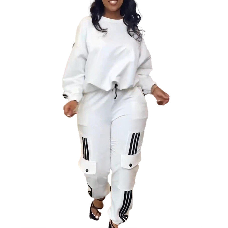 Women's Sexy Casual Printed Pants And Pullover Top Two Piece Set 11