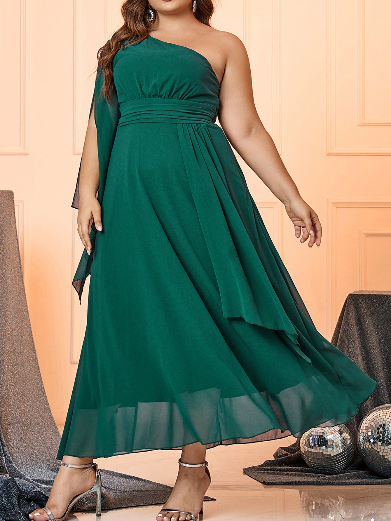 Summer Women's Chiffon Slash Shoulder Plus Size Formal Party Dress 6