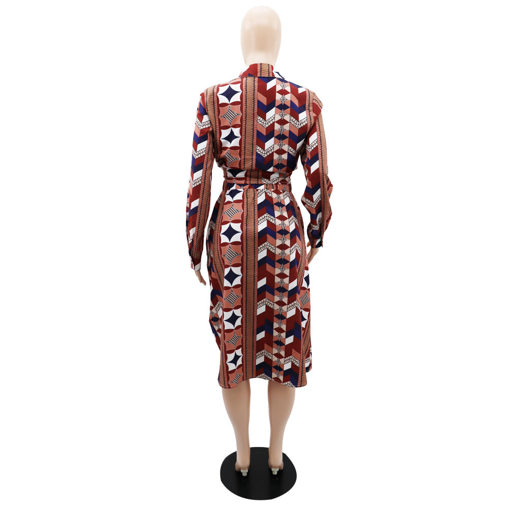 Women Casual printed shirt and skirt two-piece set 11
