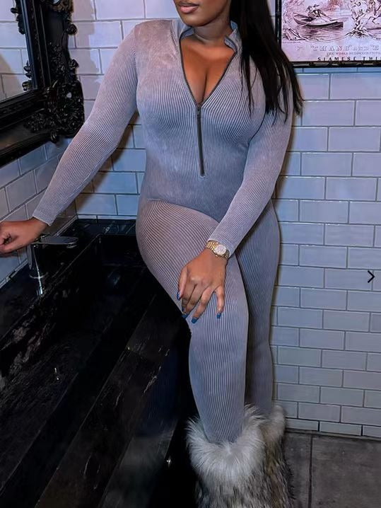 Women Ribbed Jumpsuit 4