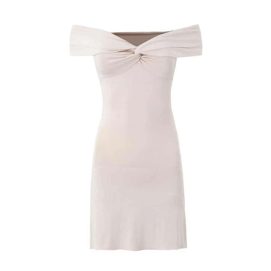 Women Summer Off Shoulder Sexy Cross Bodycon Dress 4