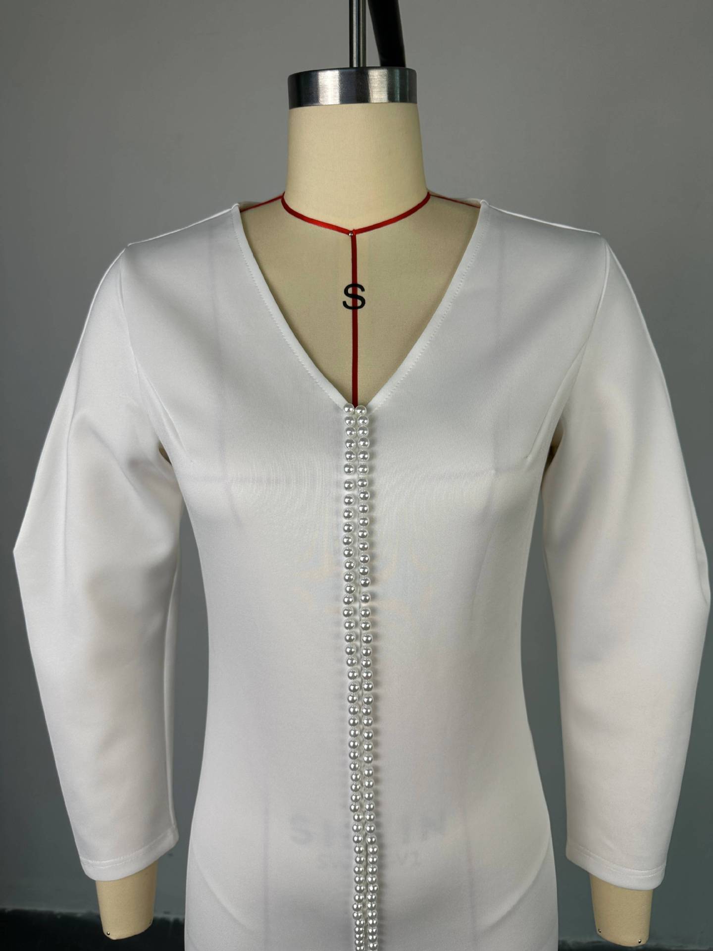 Women's Summer Chic Elegant Beaded V-Neck High Waist Slit Dress 7