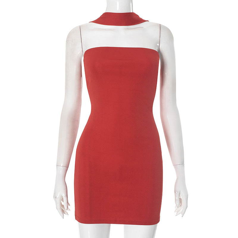 Women Spring Solid Strapless Dress 11