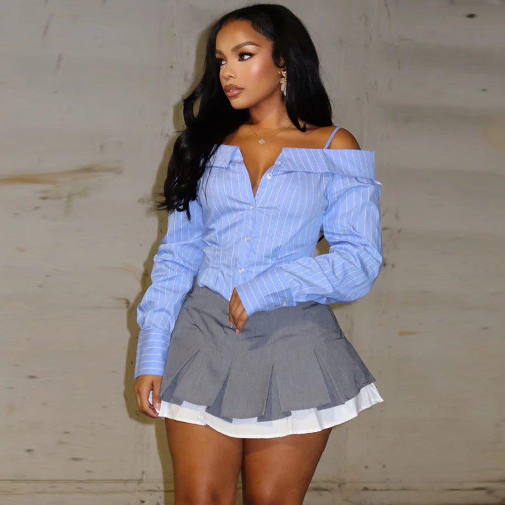 Women's Long Sleeve Top Off Shoulder Shirt 3