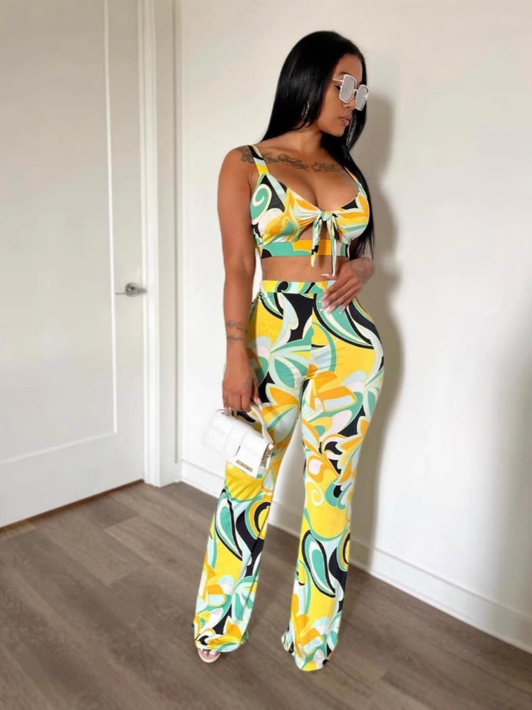 Women's Fashion Floral Print Wide-Leg Pants 3