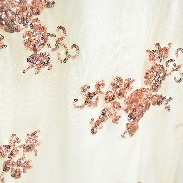 Women Sequined Mesh Backless Evening Gown 12