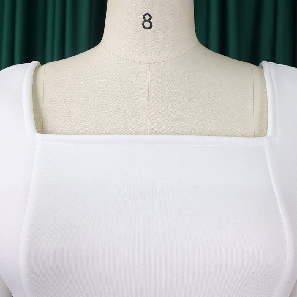 Winter Chic Elegant Fur Decorated Long Sleeve A-Line African Party Dress 36