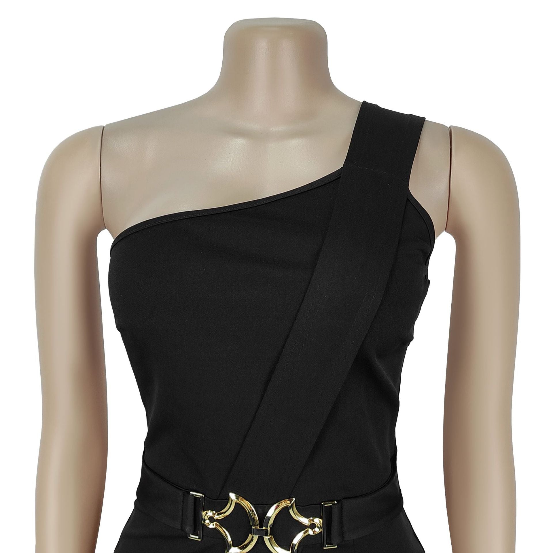 Women Summer Elegant Slash Shoulder Jumpsuit 13