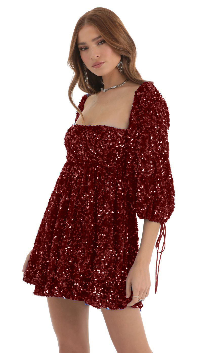 Plus Size Women Sequin Summer Casual Round Neck Short Sleeve Solid Dress 5