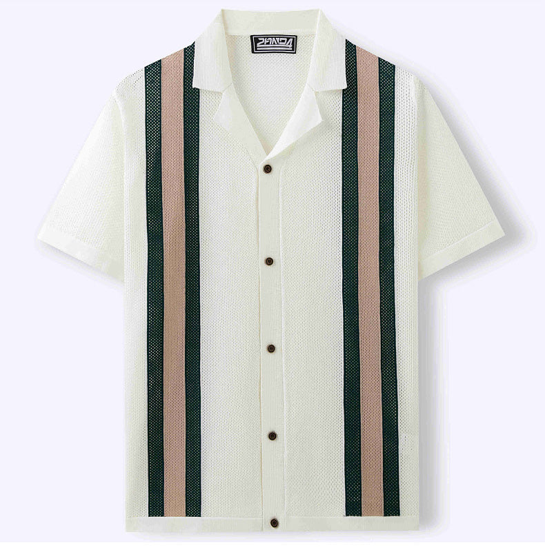 Men's Short Sleeve Knitting Polo Top 5