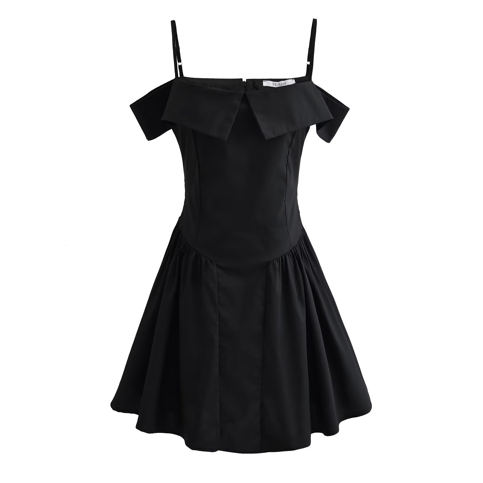 Winter Off Shoulder Slim Waist Solid Color Sexy Short Dress 11