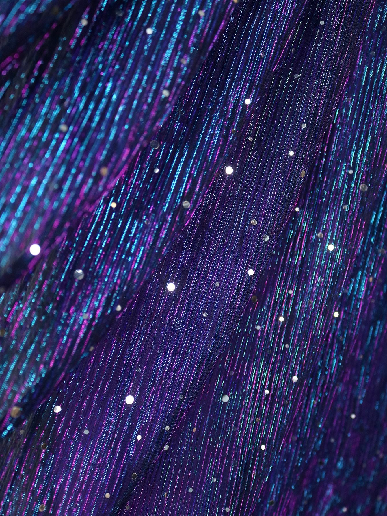 Sexy V-Neck Sequin Long-Sleeve Dress Purple Elegant Formal A-Line Gown 14