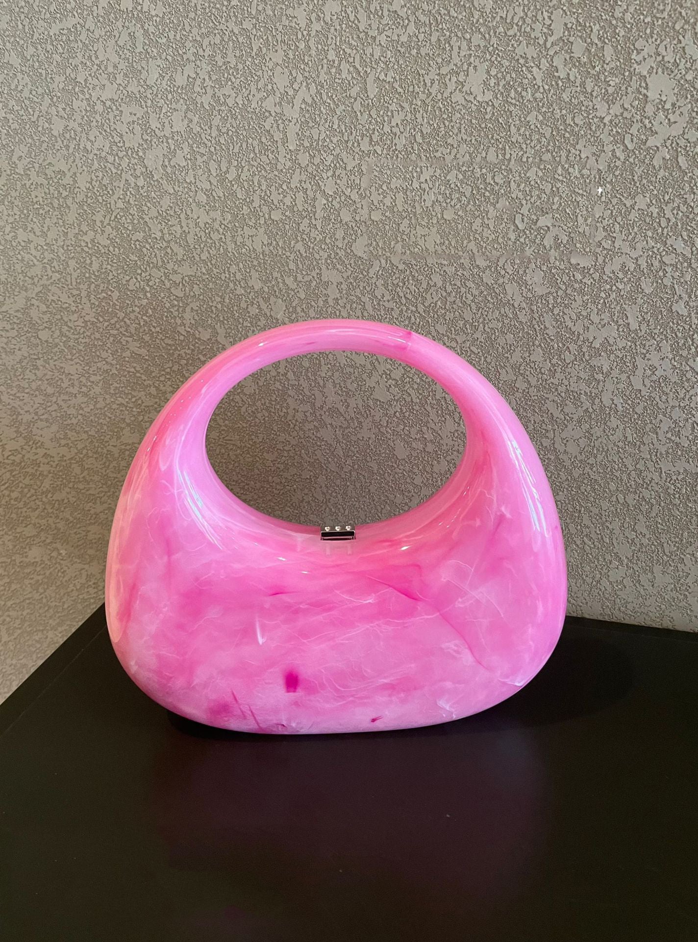 Watercolor Ice Cracked Acrylic Box Women's  Handbag 3