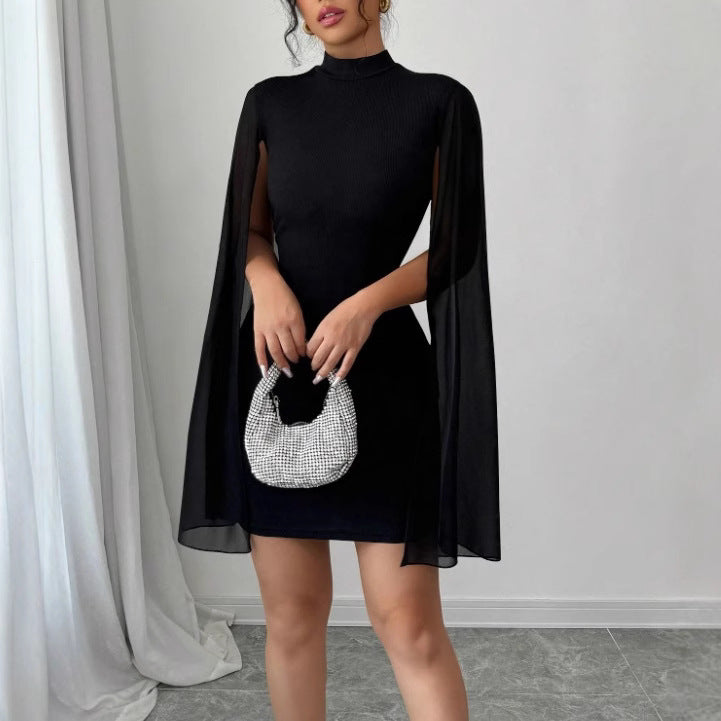 Spring Autumn Chic Flutter Sleeve Bodycon Dress 3