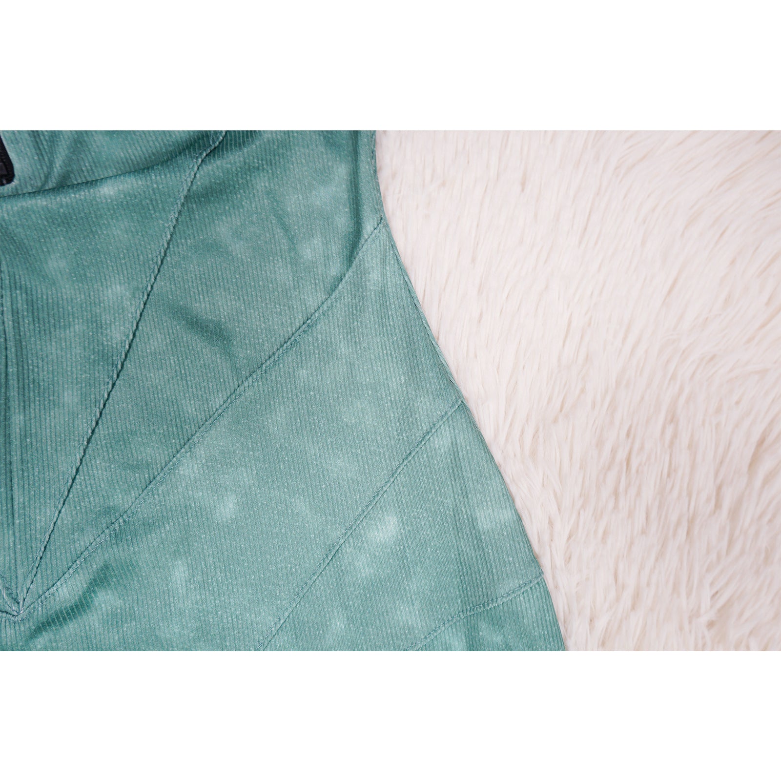 Women's Ribbed Printed Sexy V-Neck Tight Fitting Zipper Jumpsuit 18