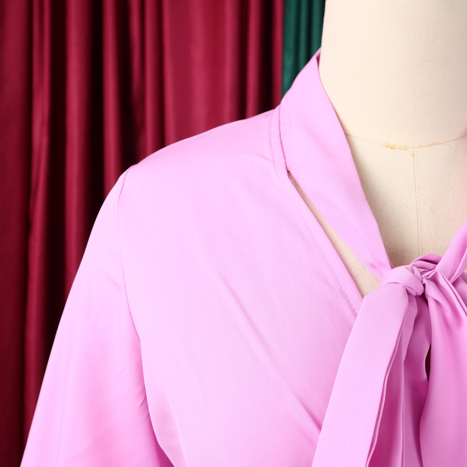 Women 3/4-sleeve tie dress with irregular pleats 26