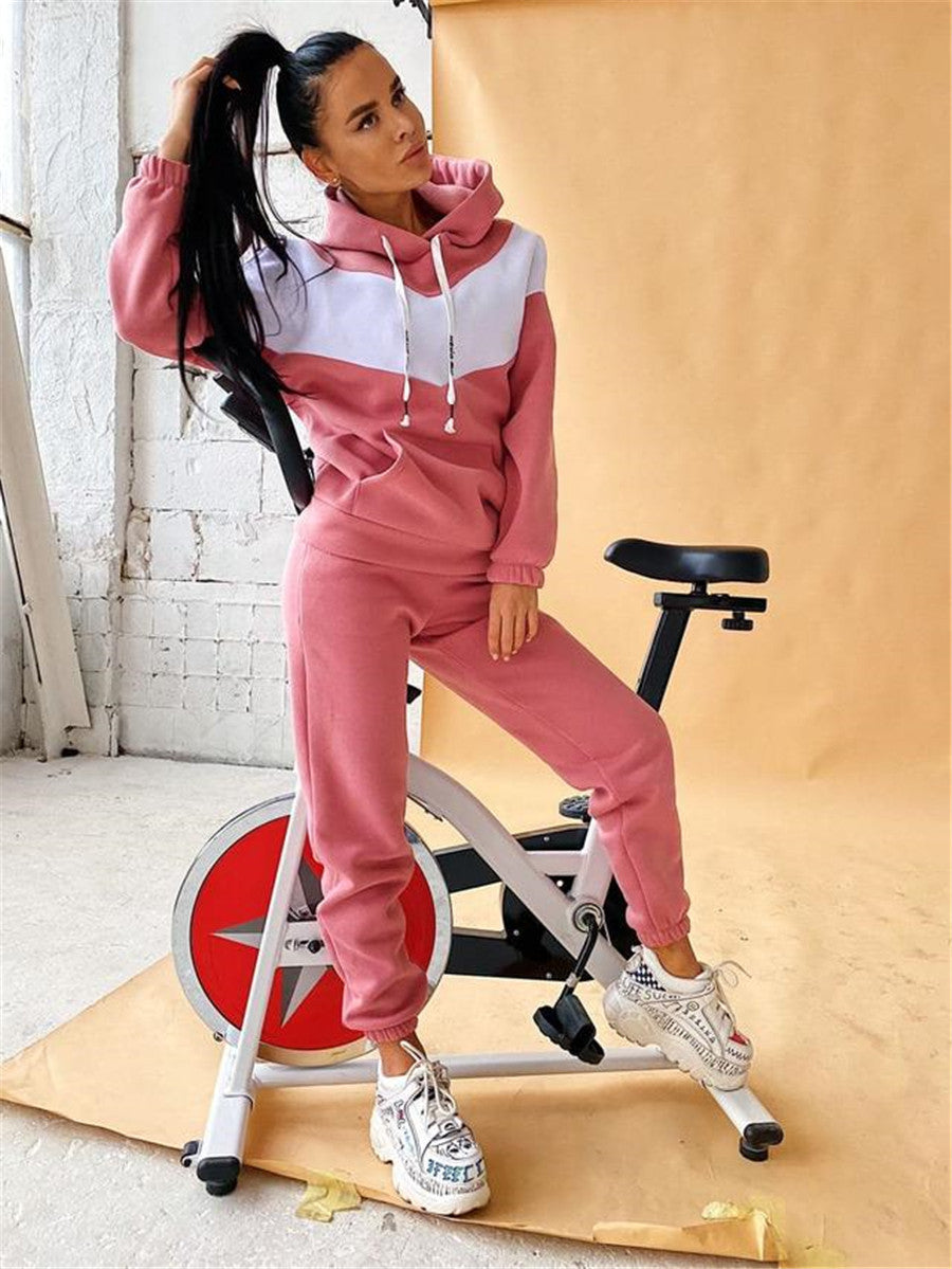 Autumn And Winter Women's Sports Casual Hoodies Set Two Piece Tracksuit 3