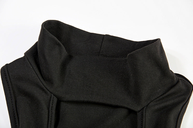 Women Solid Sexy Hollow Halter Neck Bodycon Dress 17