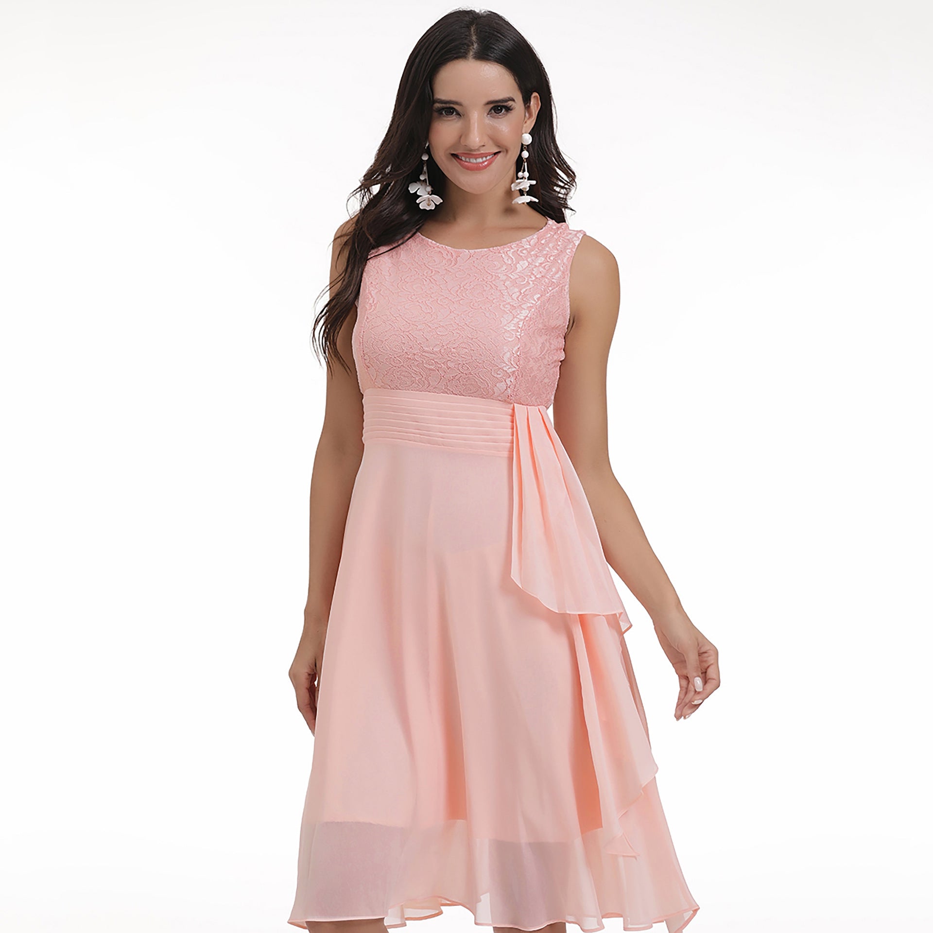 Women chiffon lace dress 13