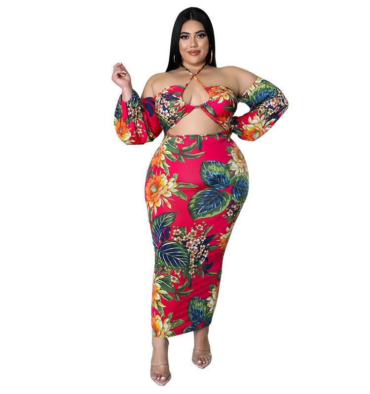 Plus Size Women summer suspender sexy strapless Cut Out Sexy dress 9