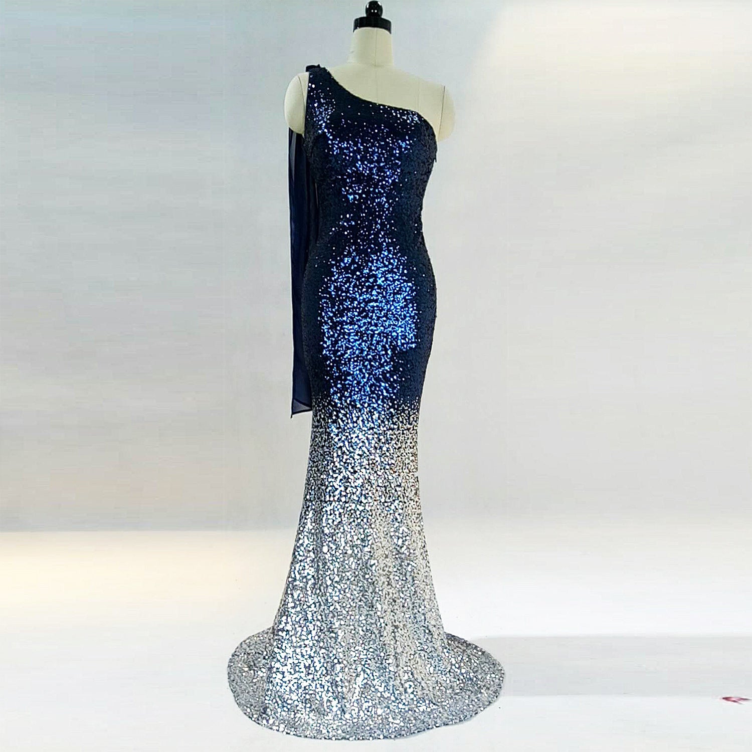 Women Gradient Sequins Formal Party Maxi Mermaid Evening Dress 22