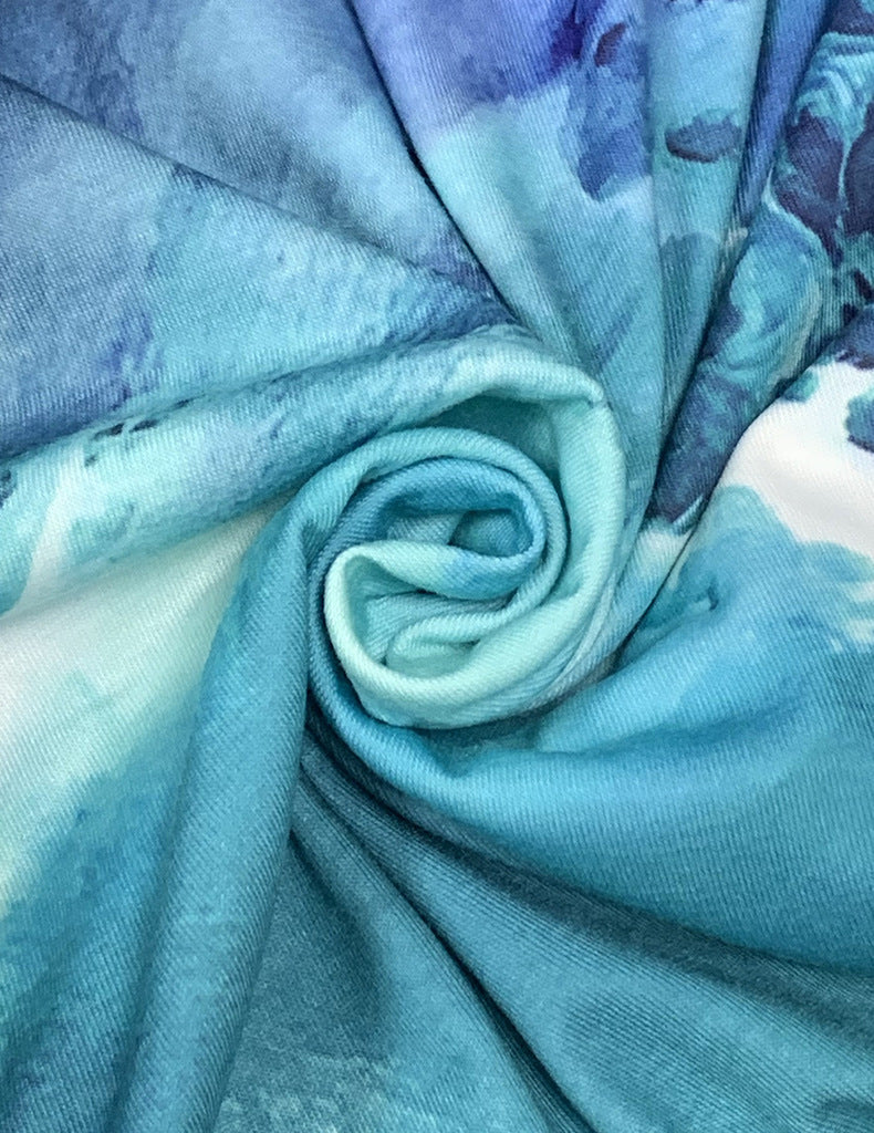 Women's Tie-Dye V-Neck Short-Sleeve Beach Holidays Dress 6