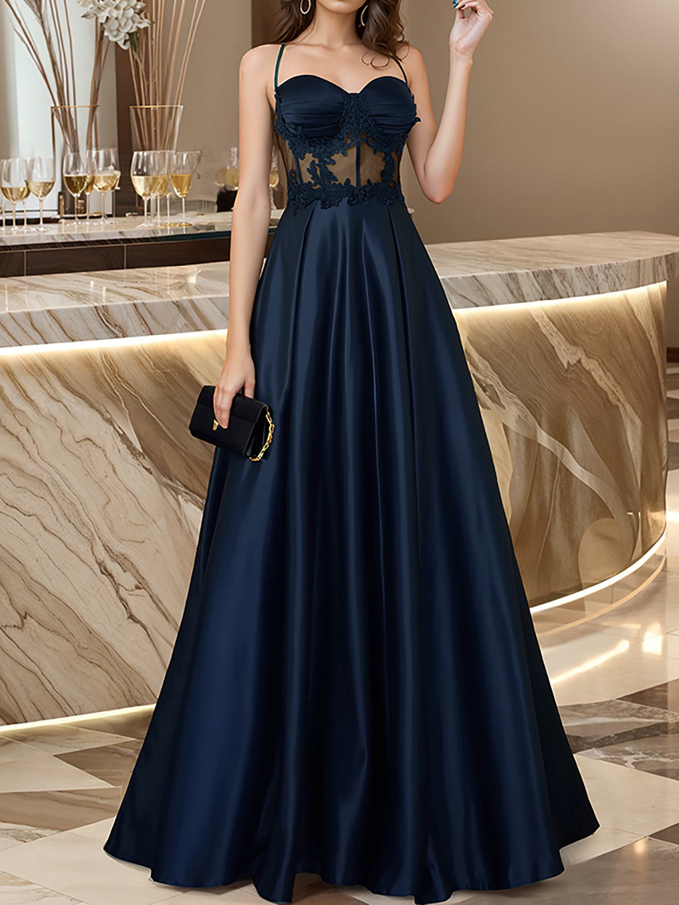 Elegant Strapless Floor-Length Gown Formal Party Chic Evening Dress 10
