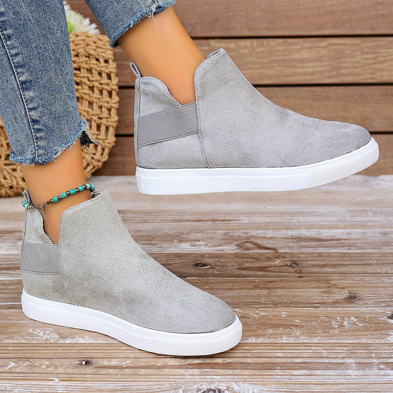 Plus Size Women's Shoes Suede Elastic Slip-On Casual Sneakers Sports Fashion Shoes 6